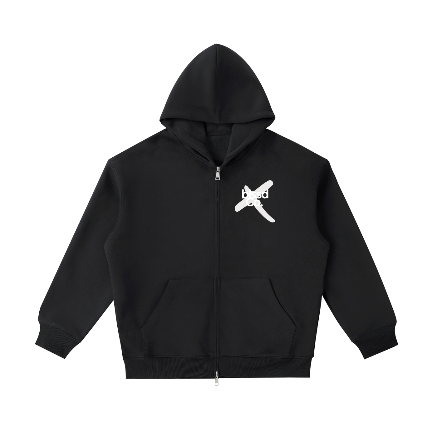 Essential Logo Zip Up Hoodie with Crown of Thorns on the back