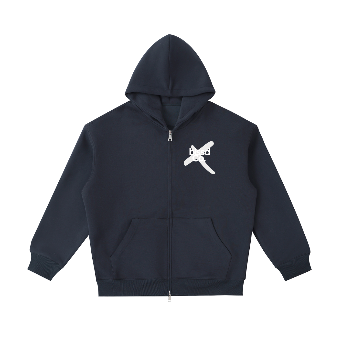 Essential Logo Zip Up Hoodie with Crown of Thorns on the back